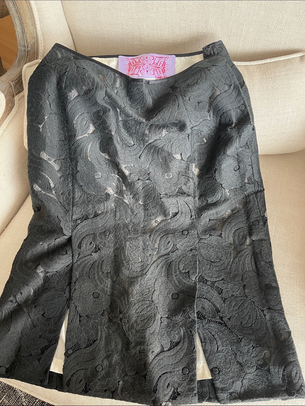 Tuleh Black Lace Midi Skirt Y2K